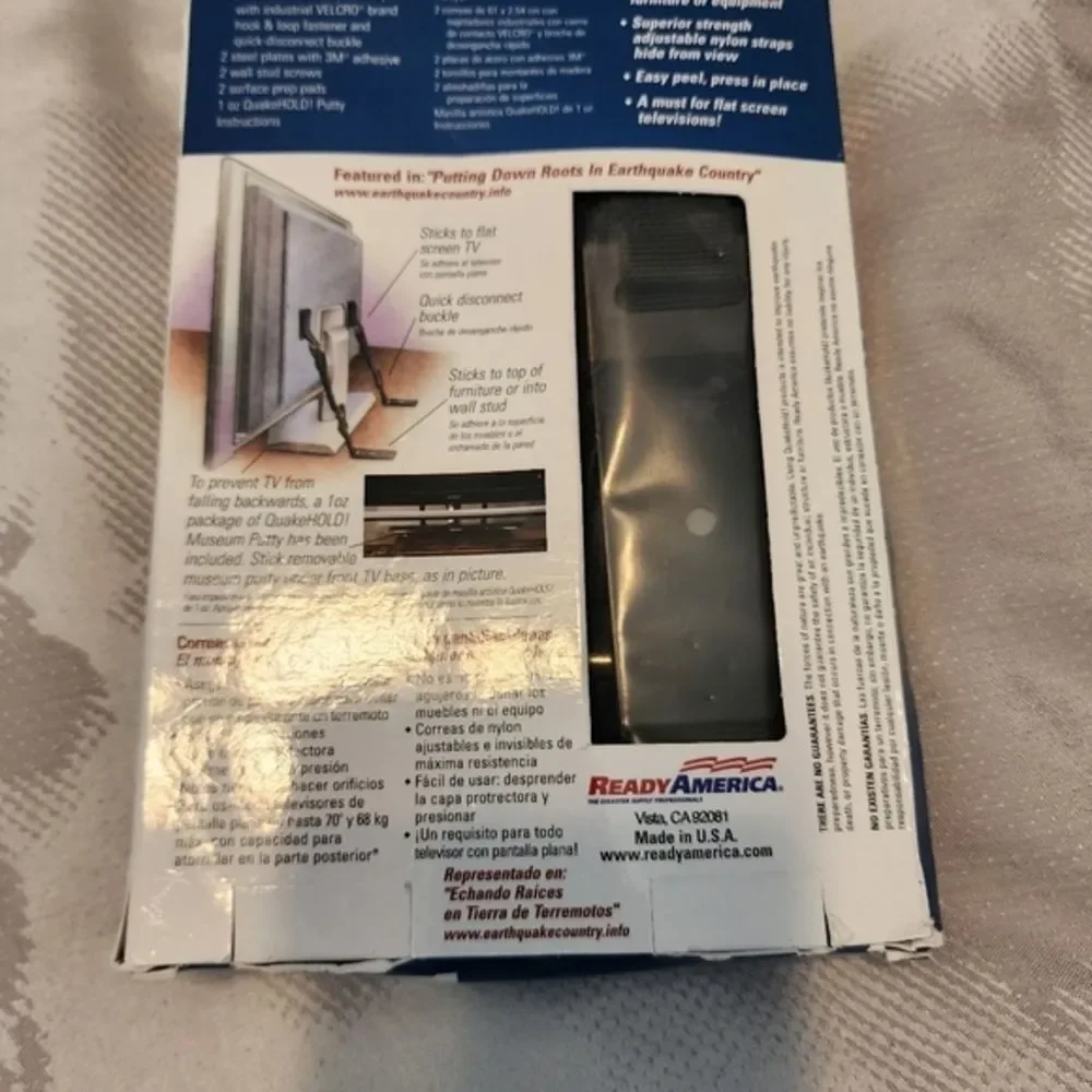 QuakeHOLD! Universal Flat Screen TV Safety Straps. Secure TVs. Kid safety. NEW - Picture 5 of 11
